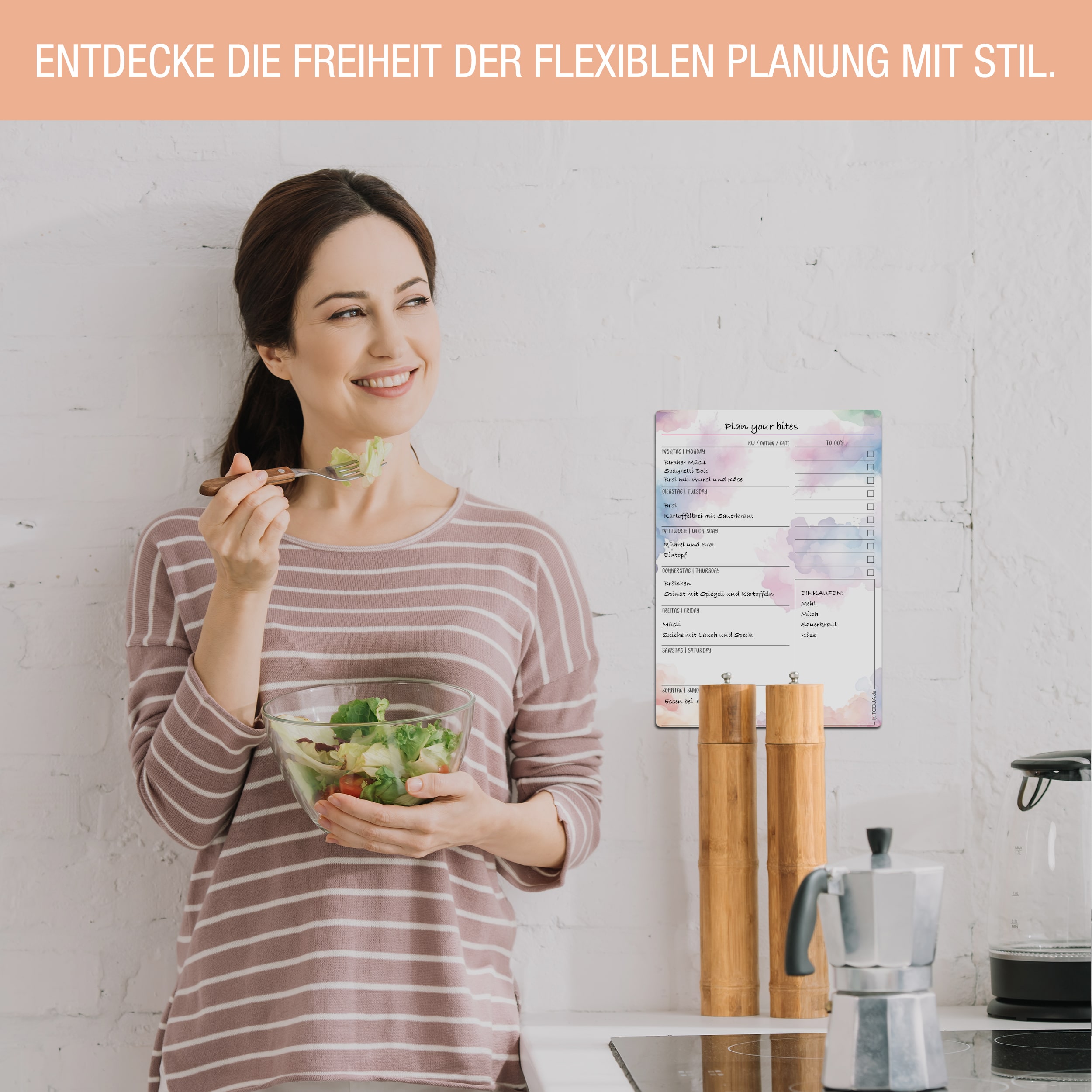 Aquarell Essensplaner - klebt überall, nass abwischbar! Aquarell Essensplaner - klebt überall, nass abwischbar!