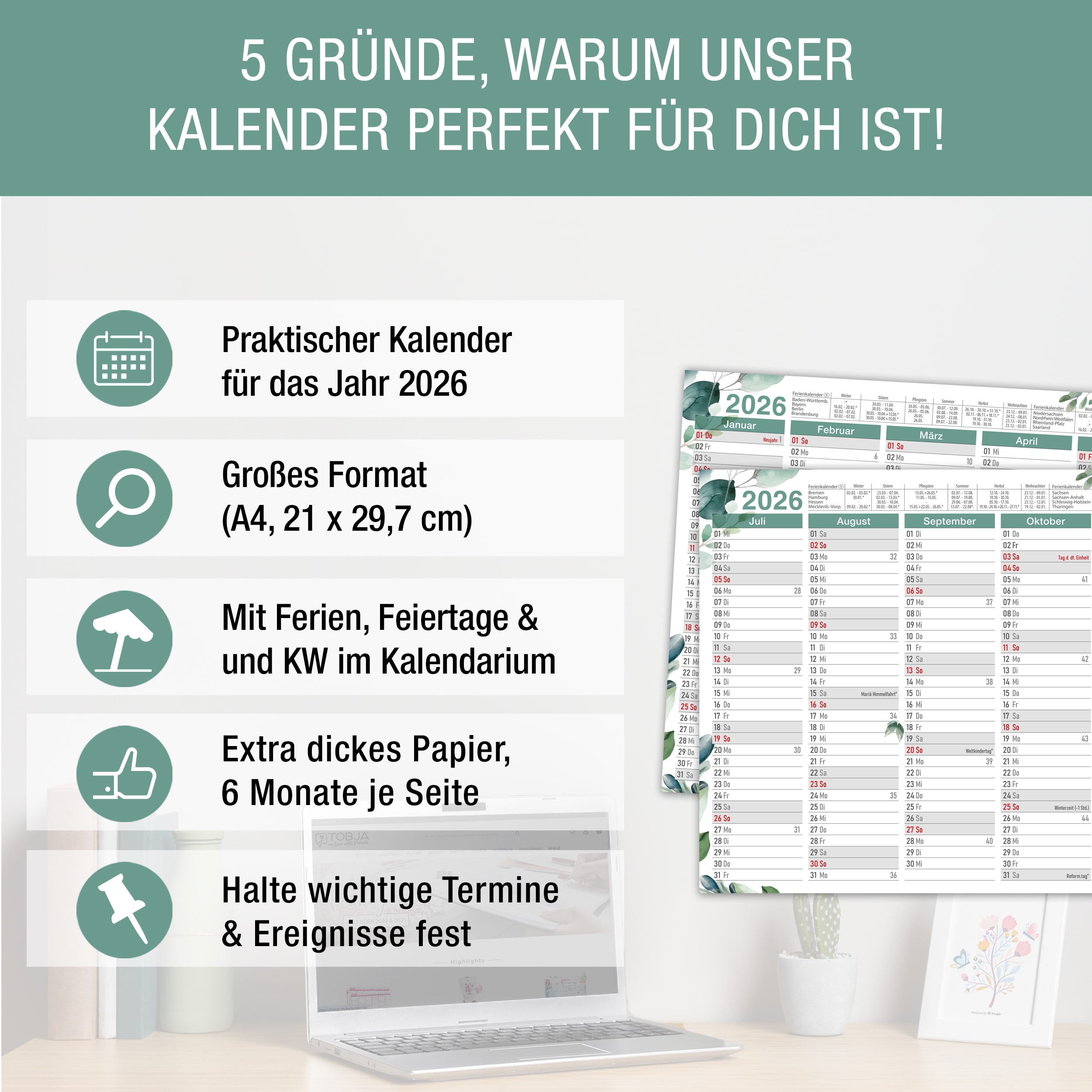 Tafelkalender 2026 "Eukalyptus" Tafelkalender 2026 "Eukalyptus"