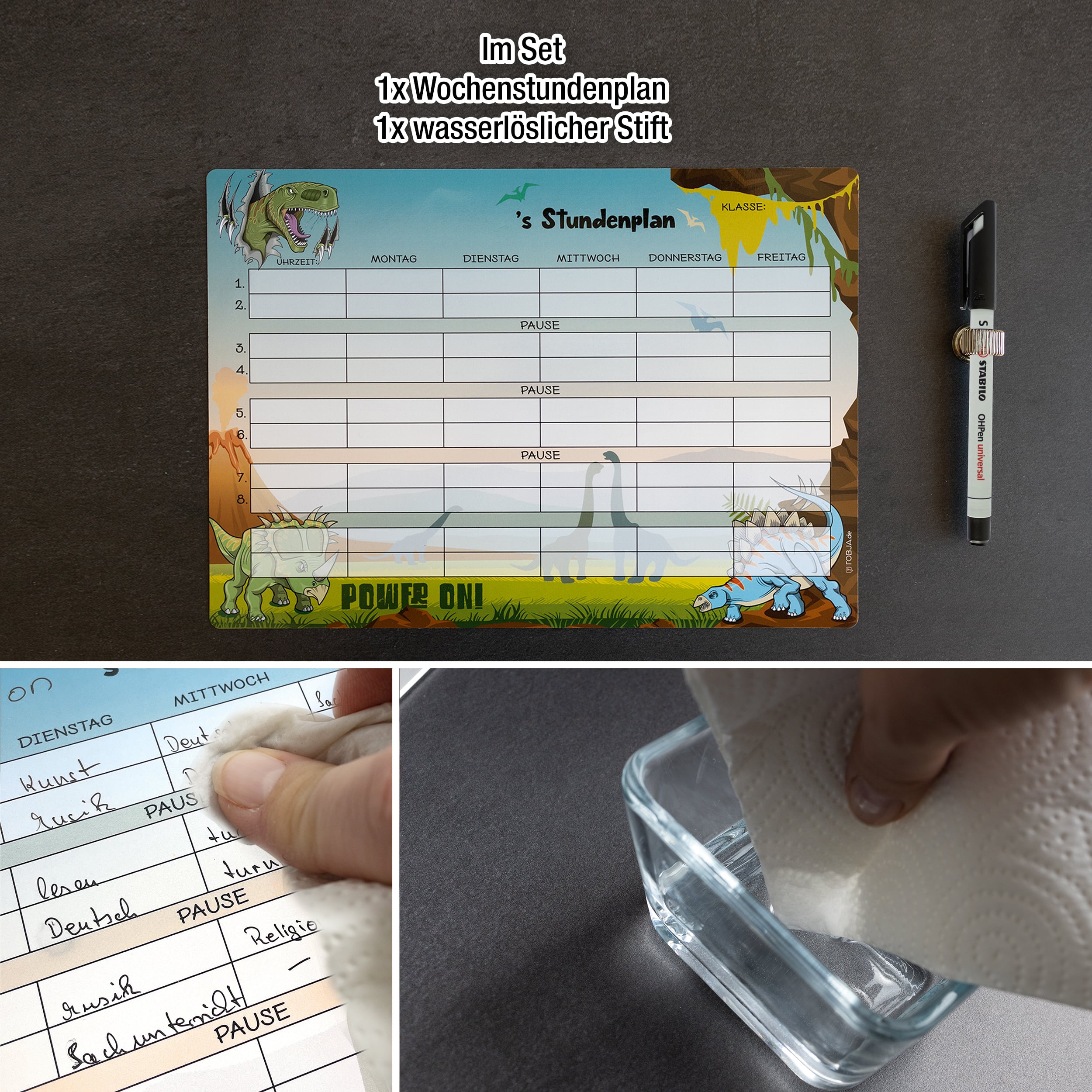 Stundenplan magnetisch "Dinosaurier"