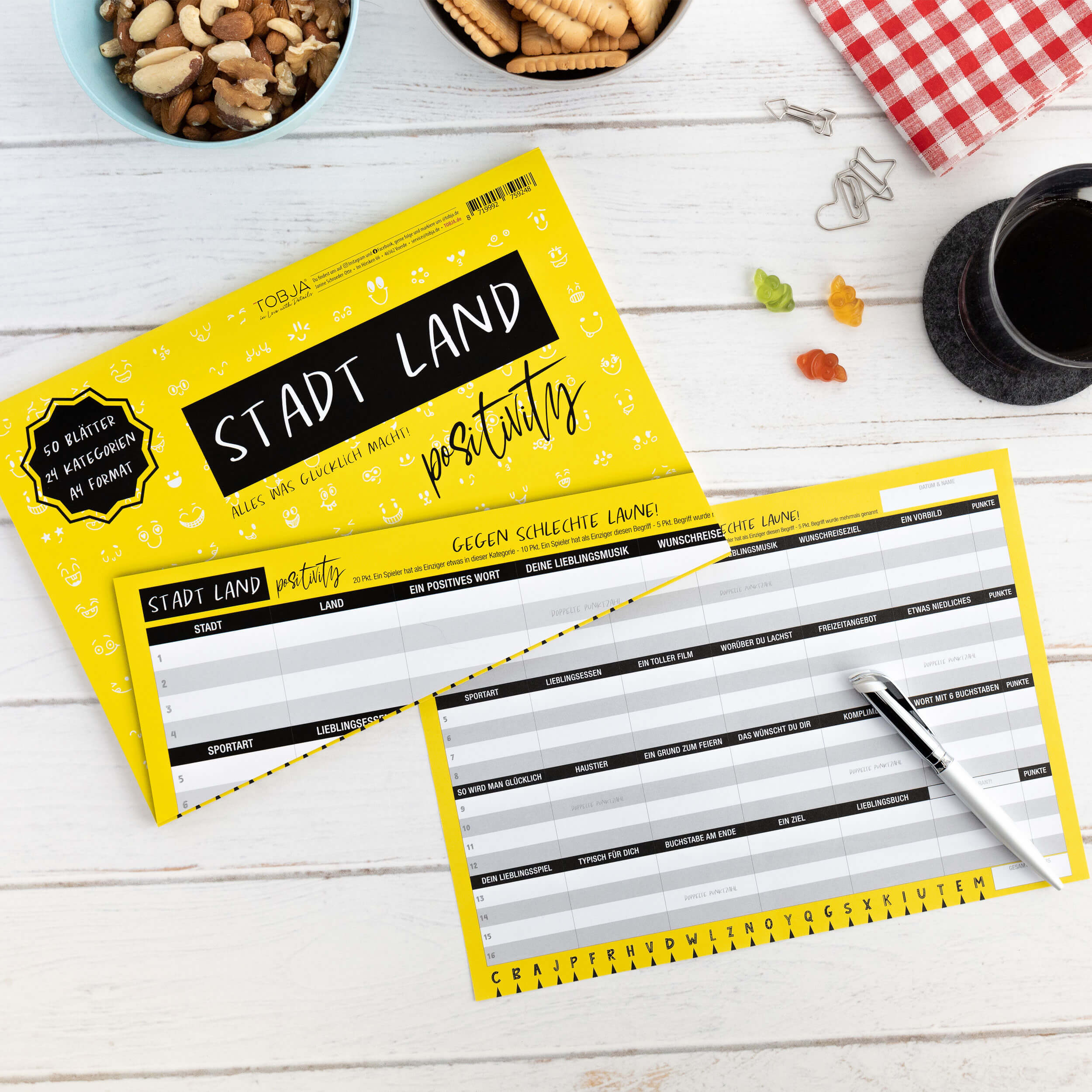 Stadt Land Positivity - Gesellschaftsspiel für die Familie
