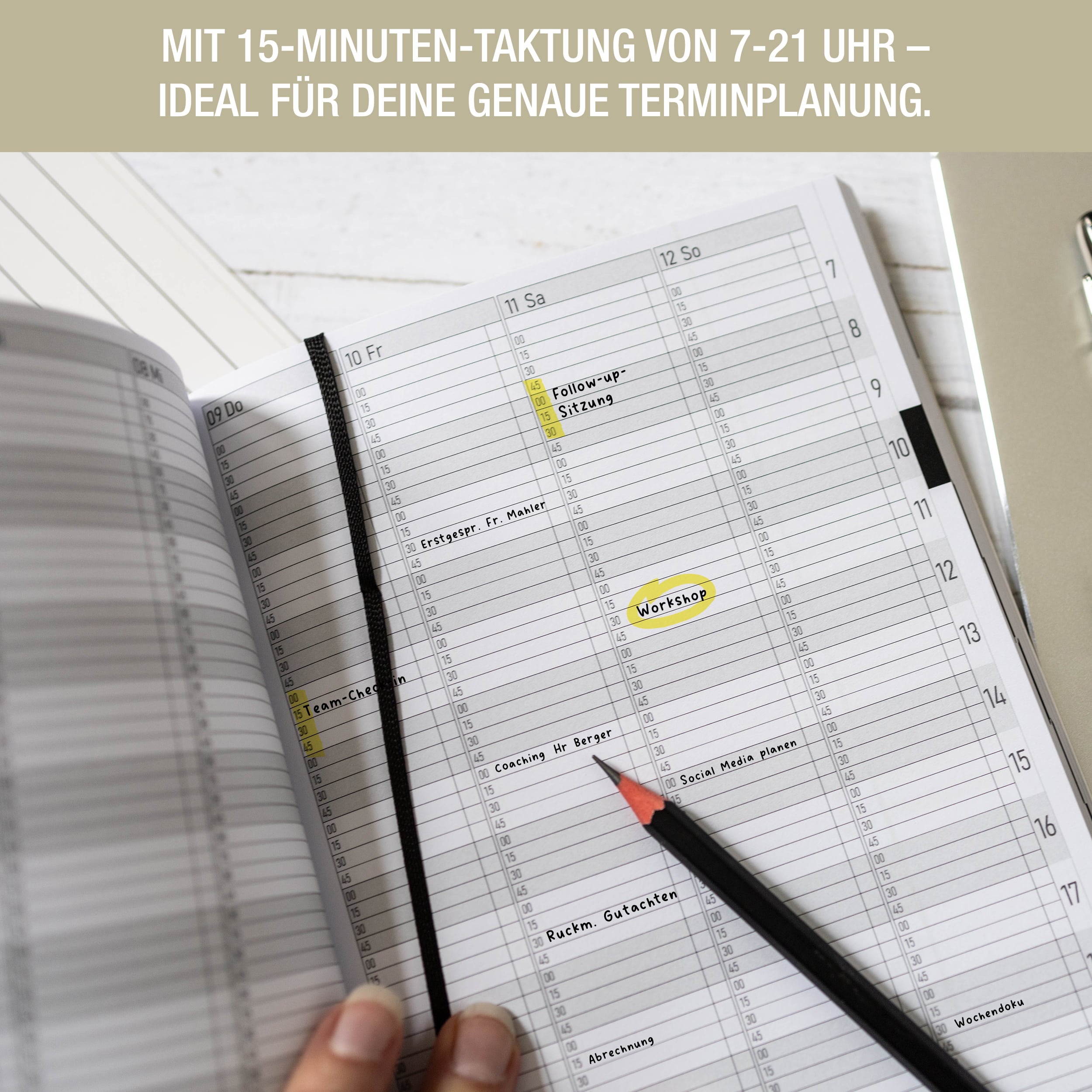 Taschenkalender 2026 A5 mit 15-Minuten-Taktung Taschenkalender 2026 A5 mit 15-Minuten-Taktung