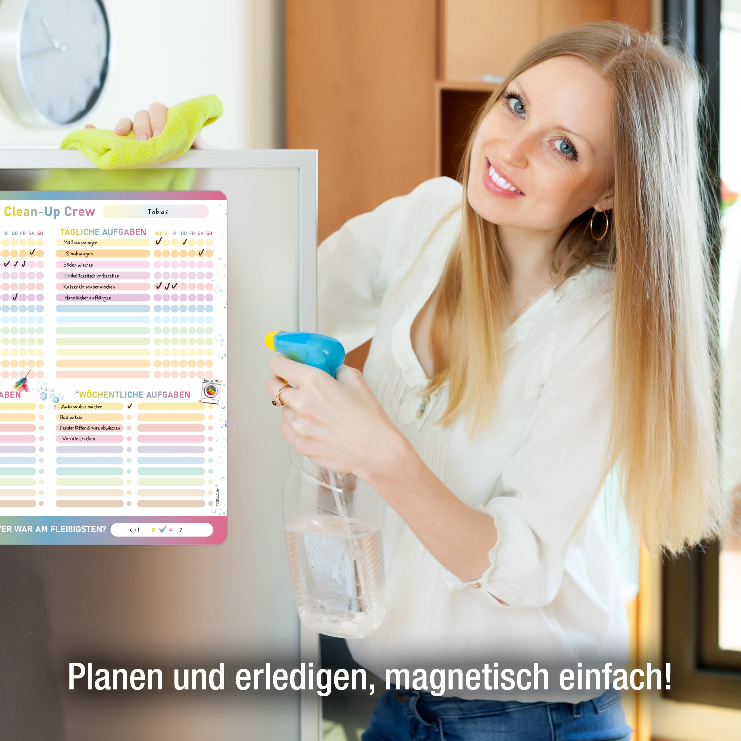 Haushaltsplaner magnetisch 30x30 – abwischbar inkl. Stift