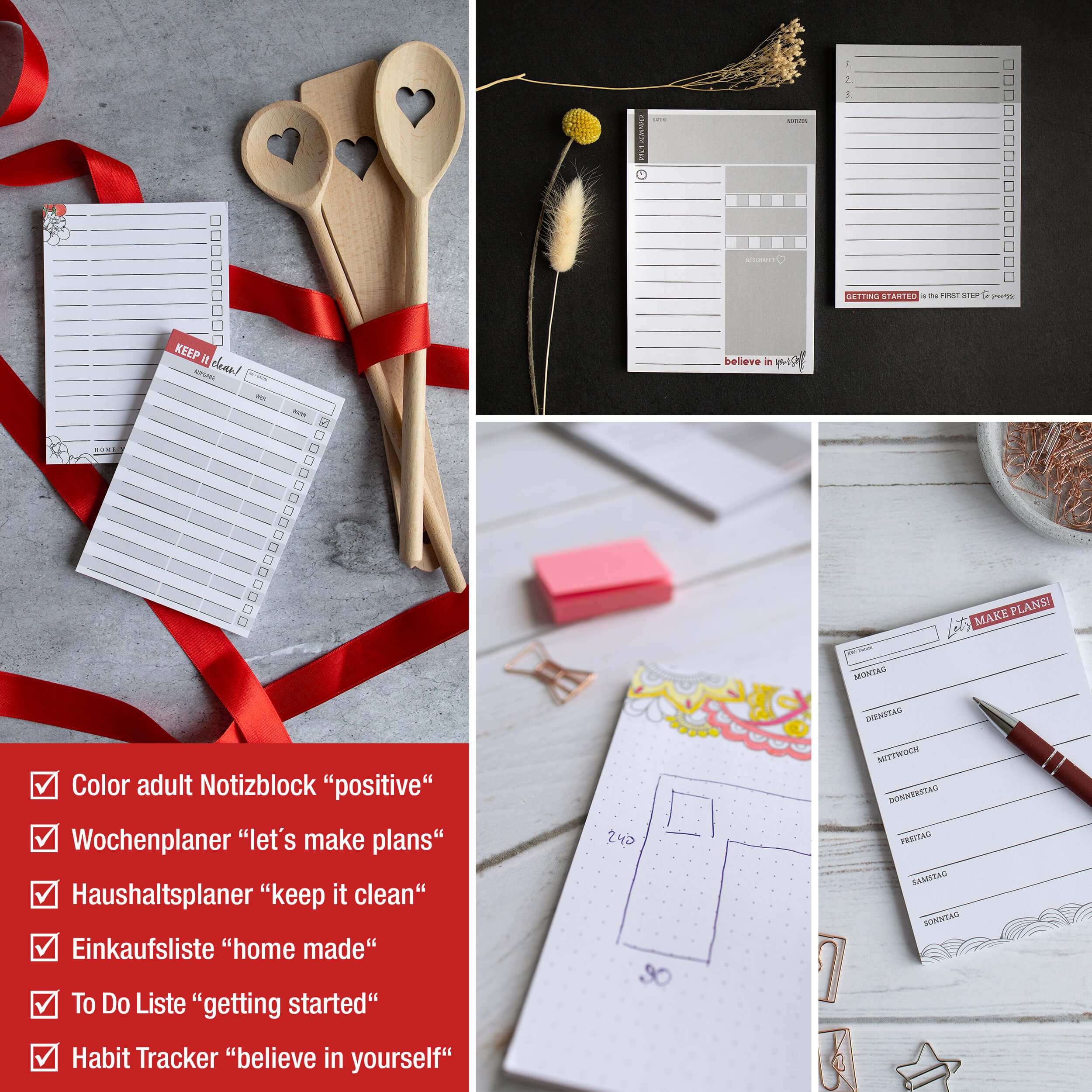 Notizblöcke A6 6er Set "planning"