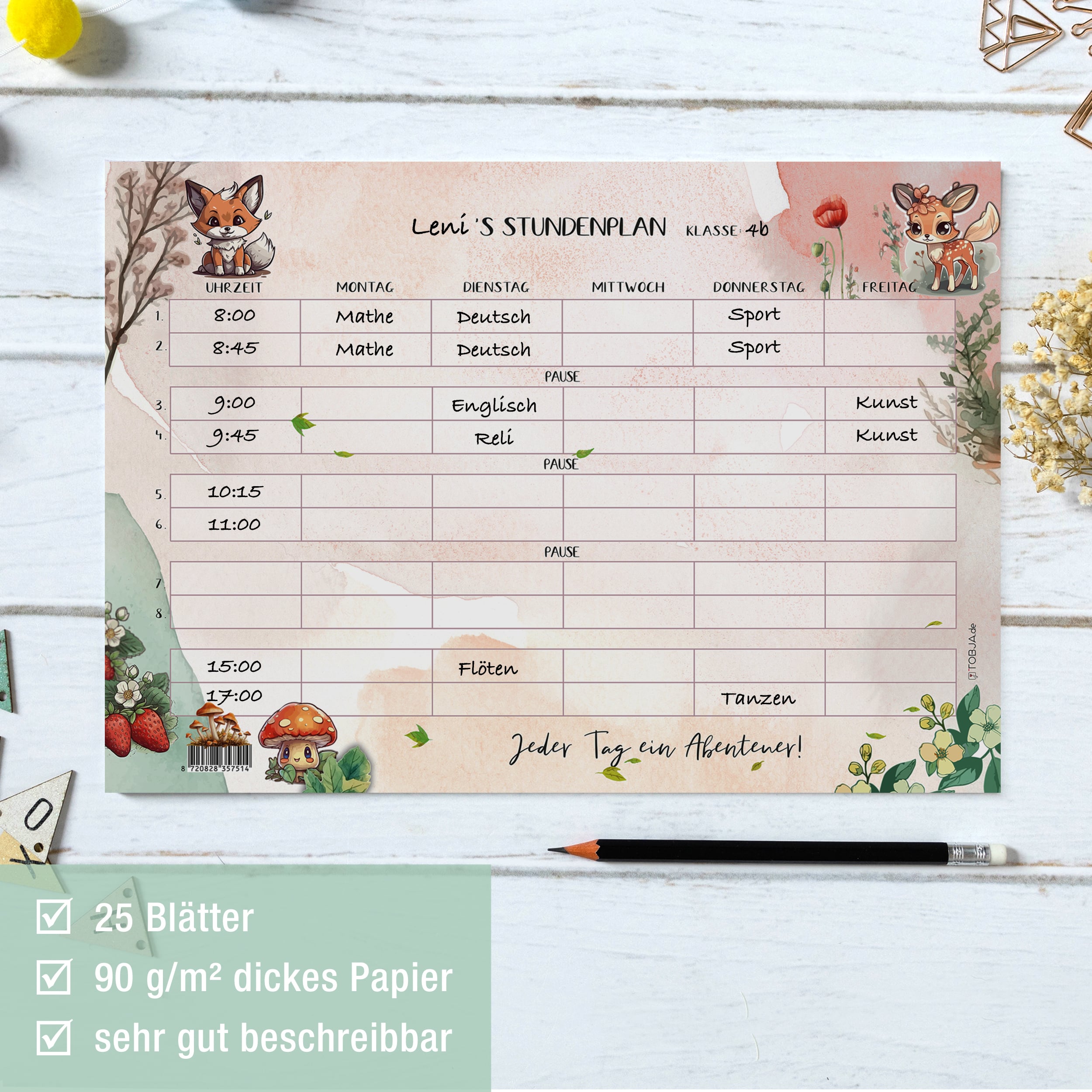 Kinder Stundenplan mit tierischem Spaßgarant!