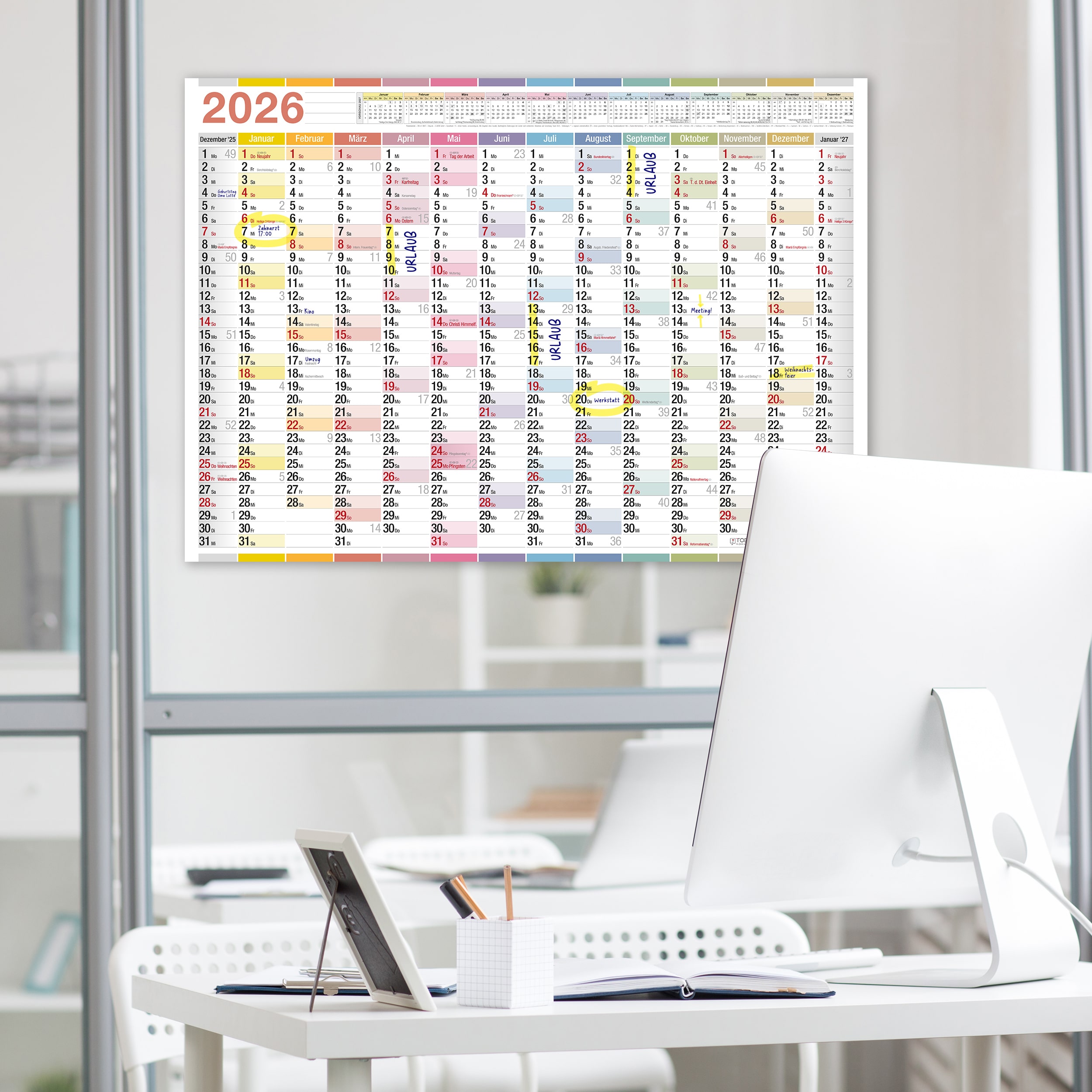Wandkalender A1 2026 "bunt"