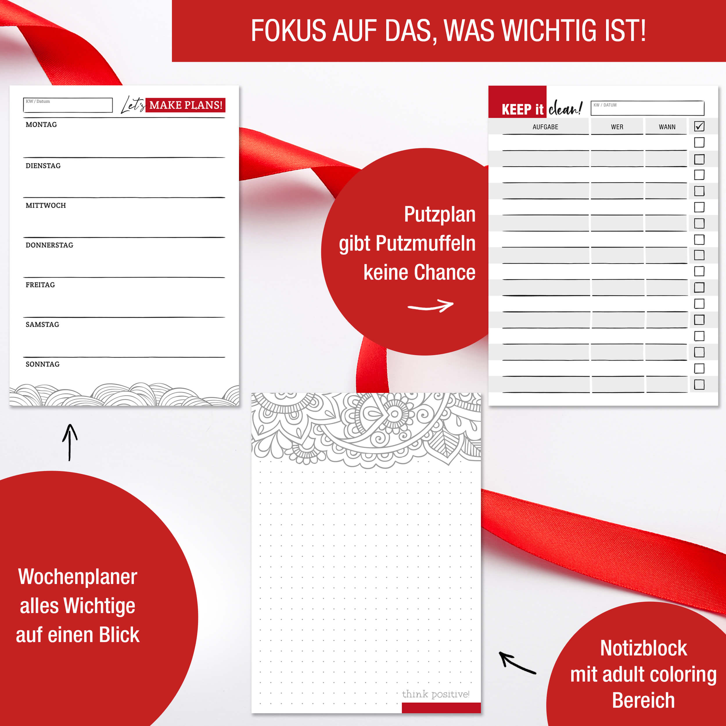 Notizblöcke A6 6er Set "planning"