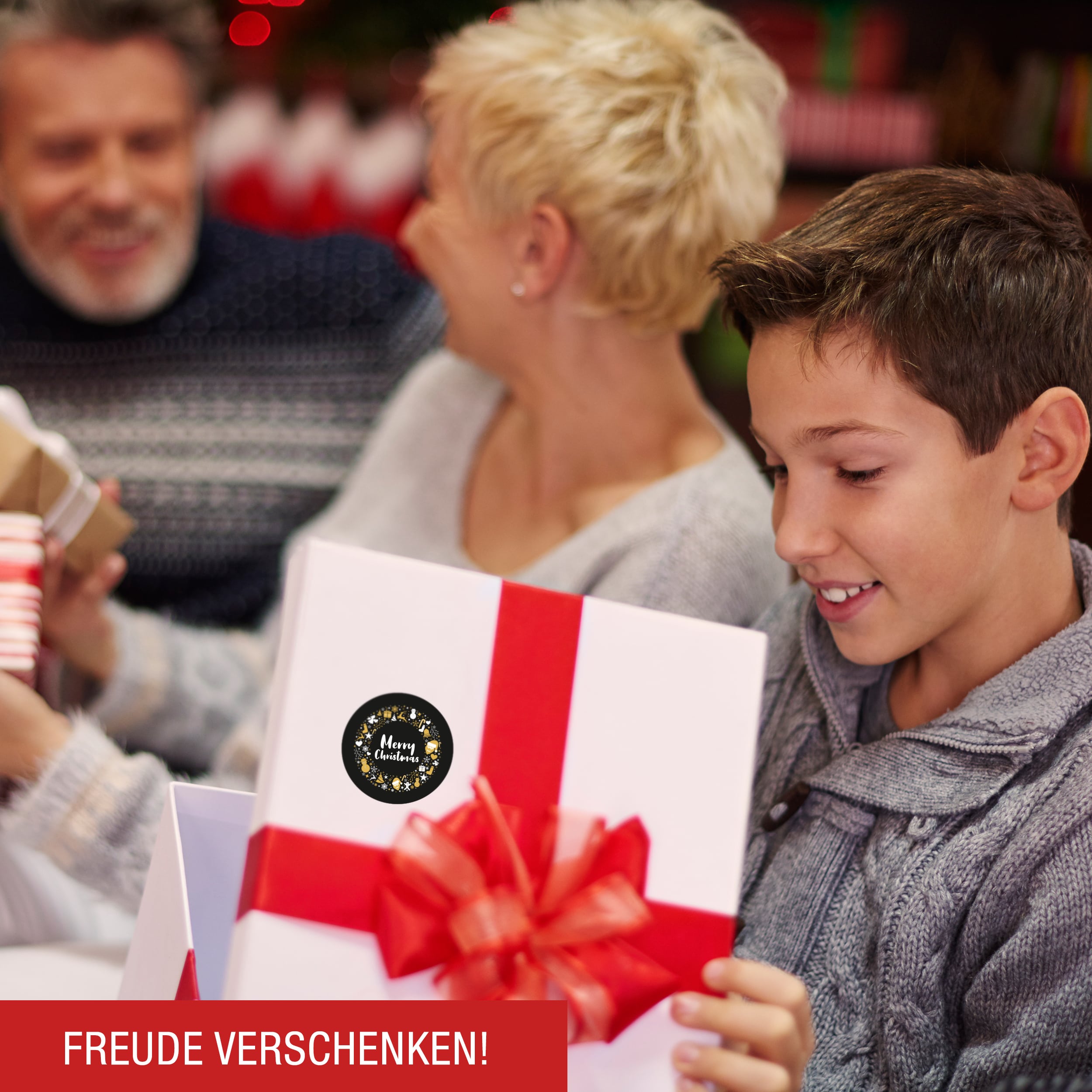 96 Aufkleber "Merry Christmas" black