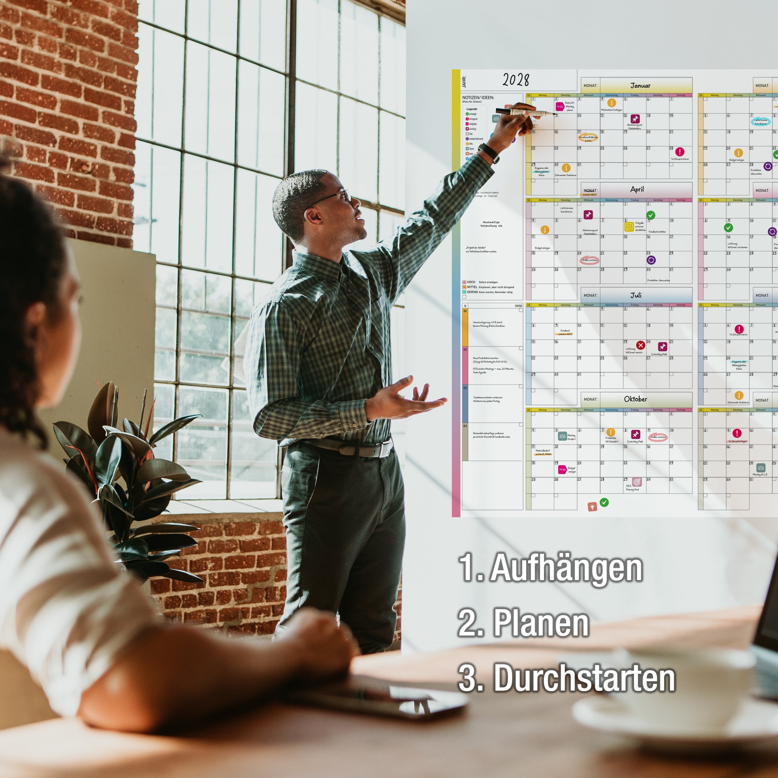 PlanMaster XL – XXL-Jahresplaner abwischbar | Whiteboard Kalender