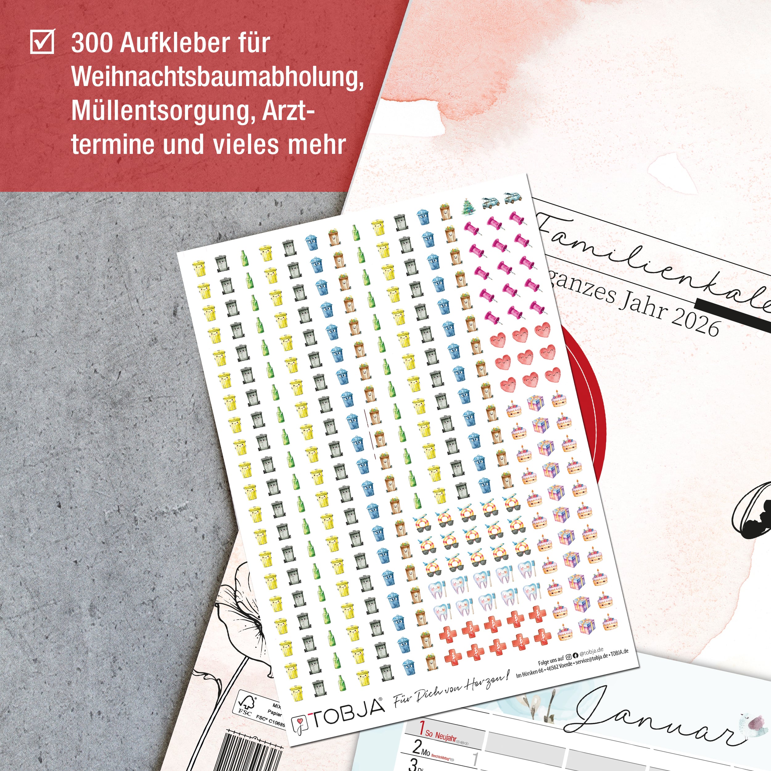 Familienkalender 2026 "Aquarell Line" Familienkalender 2026 "Aquarell Line"