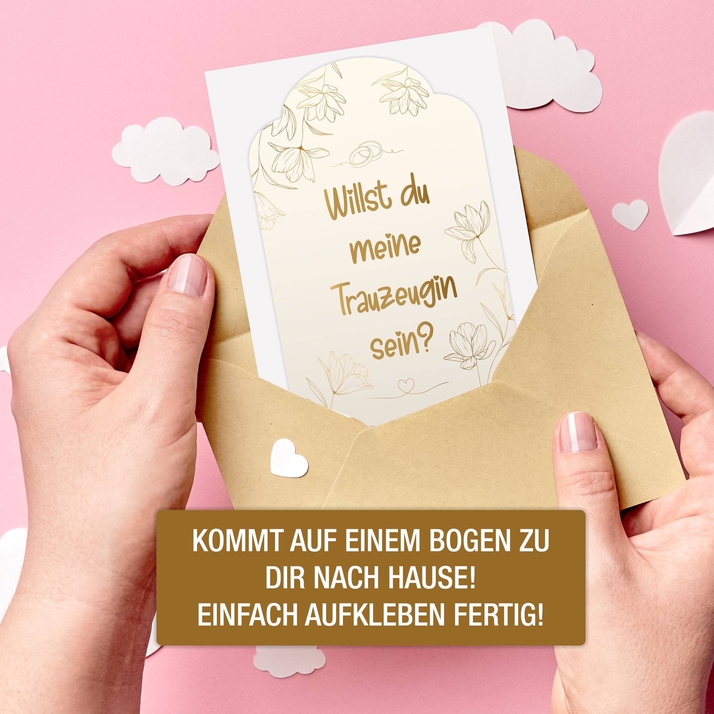 Trauzeugin Aufkleber Beige